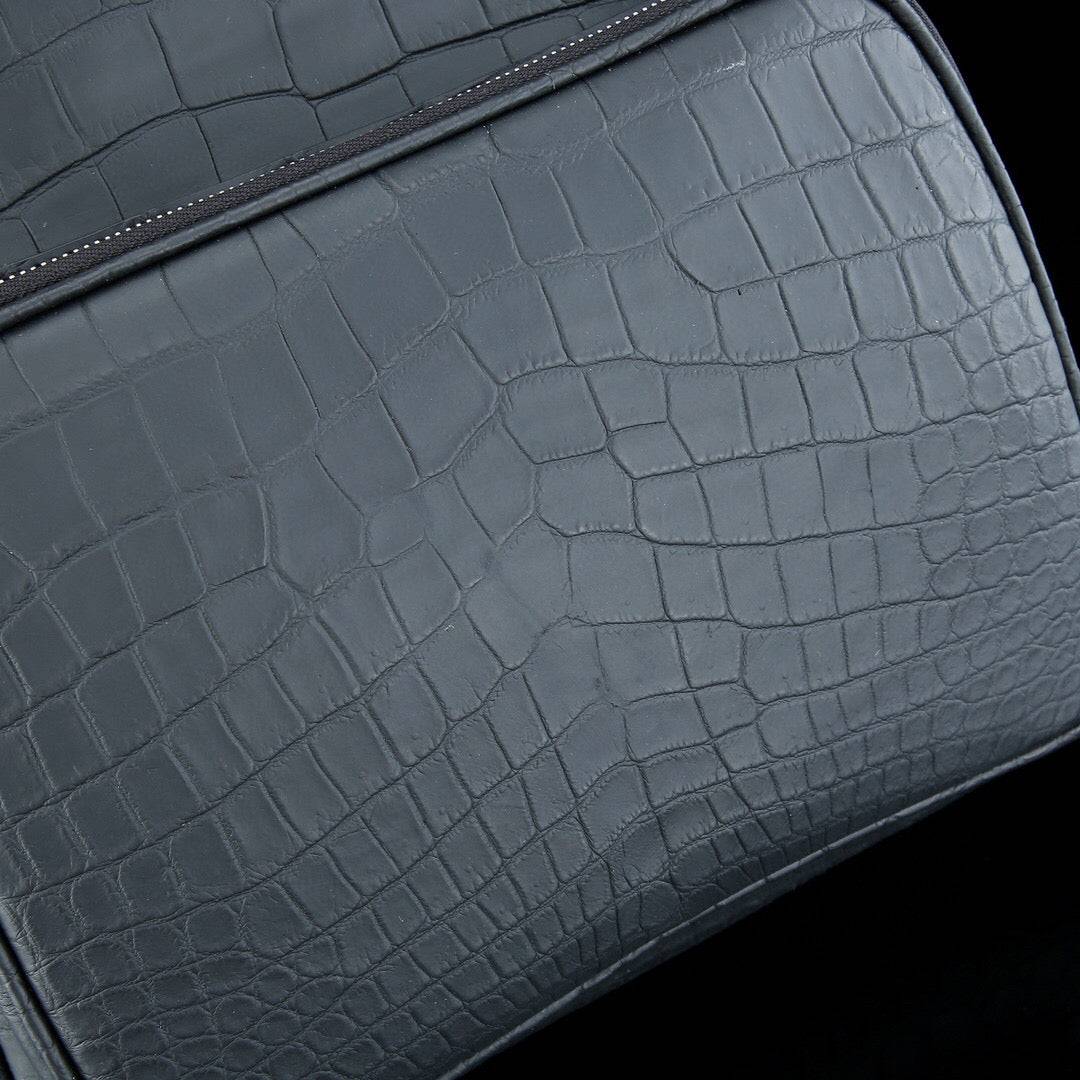 Preorder Large Matt Nile Crocodile Leather Backpack Black