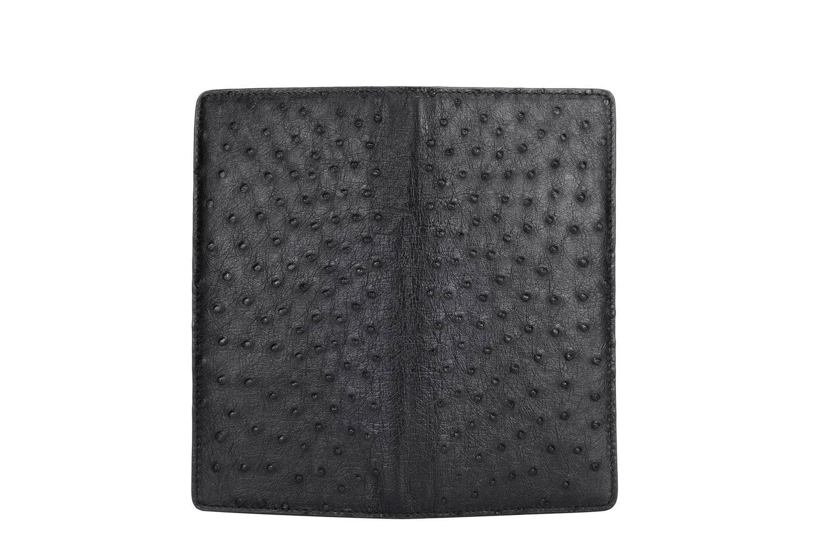 Mens Ostrich Leather Large Volumn Credit Card Clutch Wallet Bags