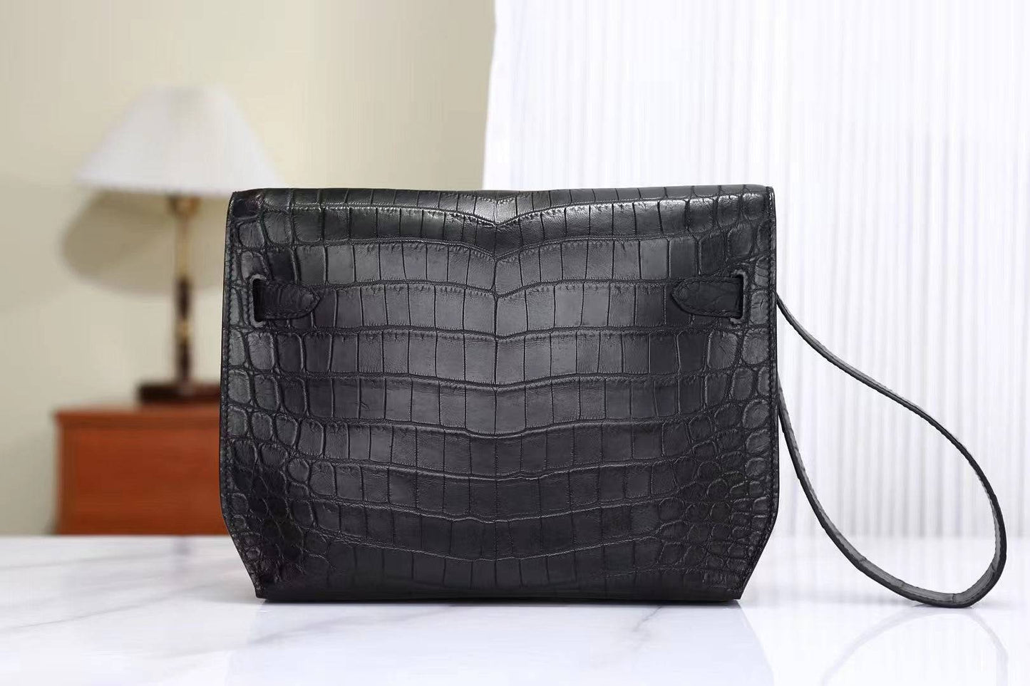Mens  Padlock Handle Wrist Cross Body Bag
