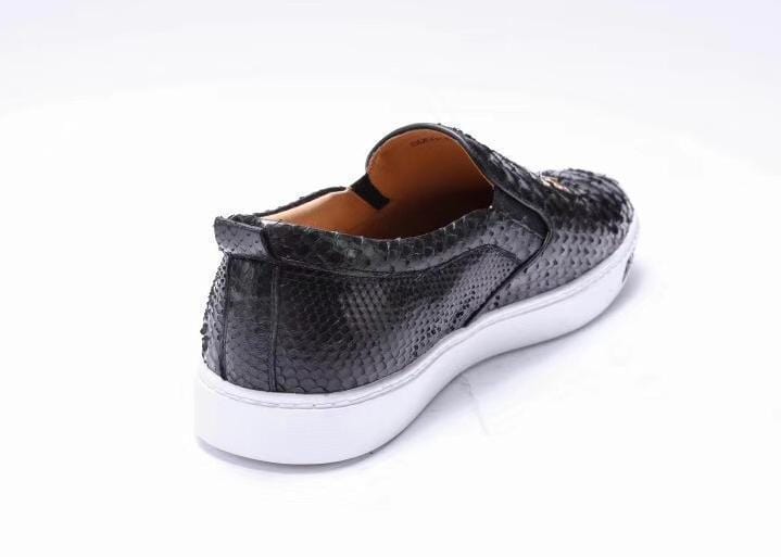 Crocodile Shoes Mens Python Leather With Grey Embroidery Tiger Driving Shoes  Slip on Flats Walking Shoes