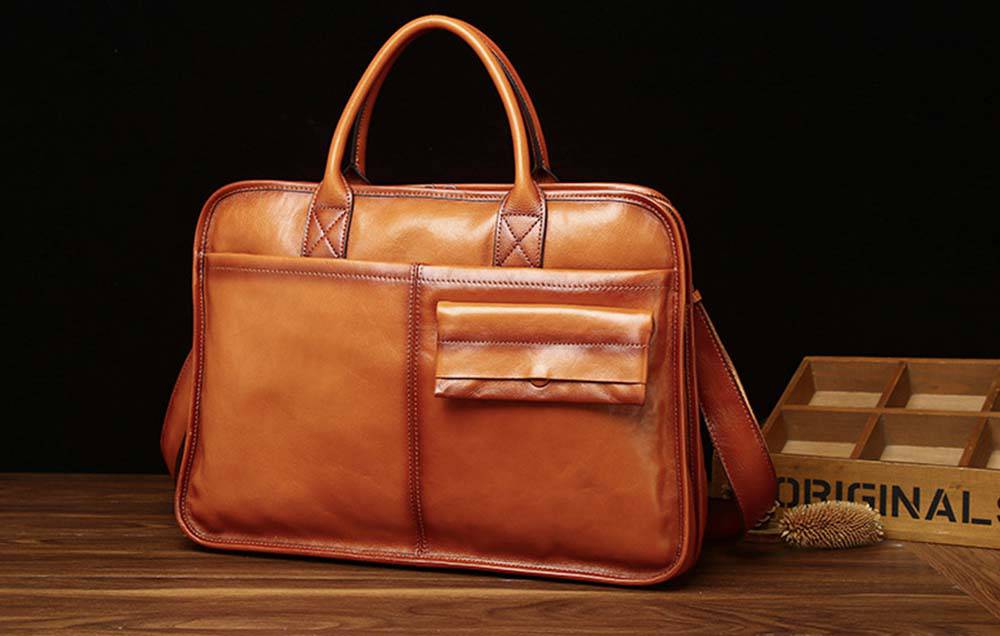 Mens Vintage Leather Buiness Briefcase Shoulder Cross Body Bag   2850
