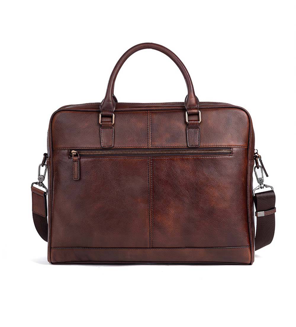Mens Vintage Leather Buiness Briefcase Shoulder Cross Body Bag   2855