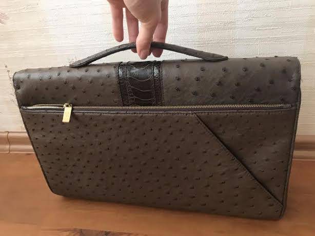 Preorder Crocodile Skin Leather Belly Briefcase