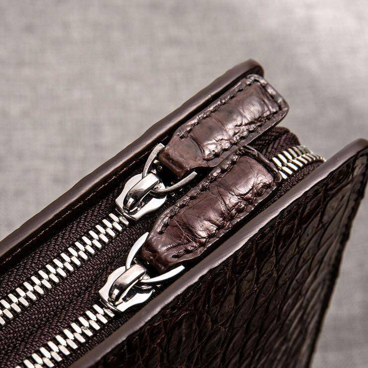 Preorder Mens Crocodile Leather Briefcase Laptop Computer Handbag Brown