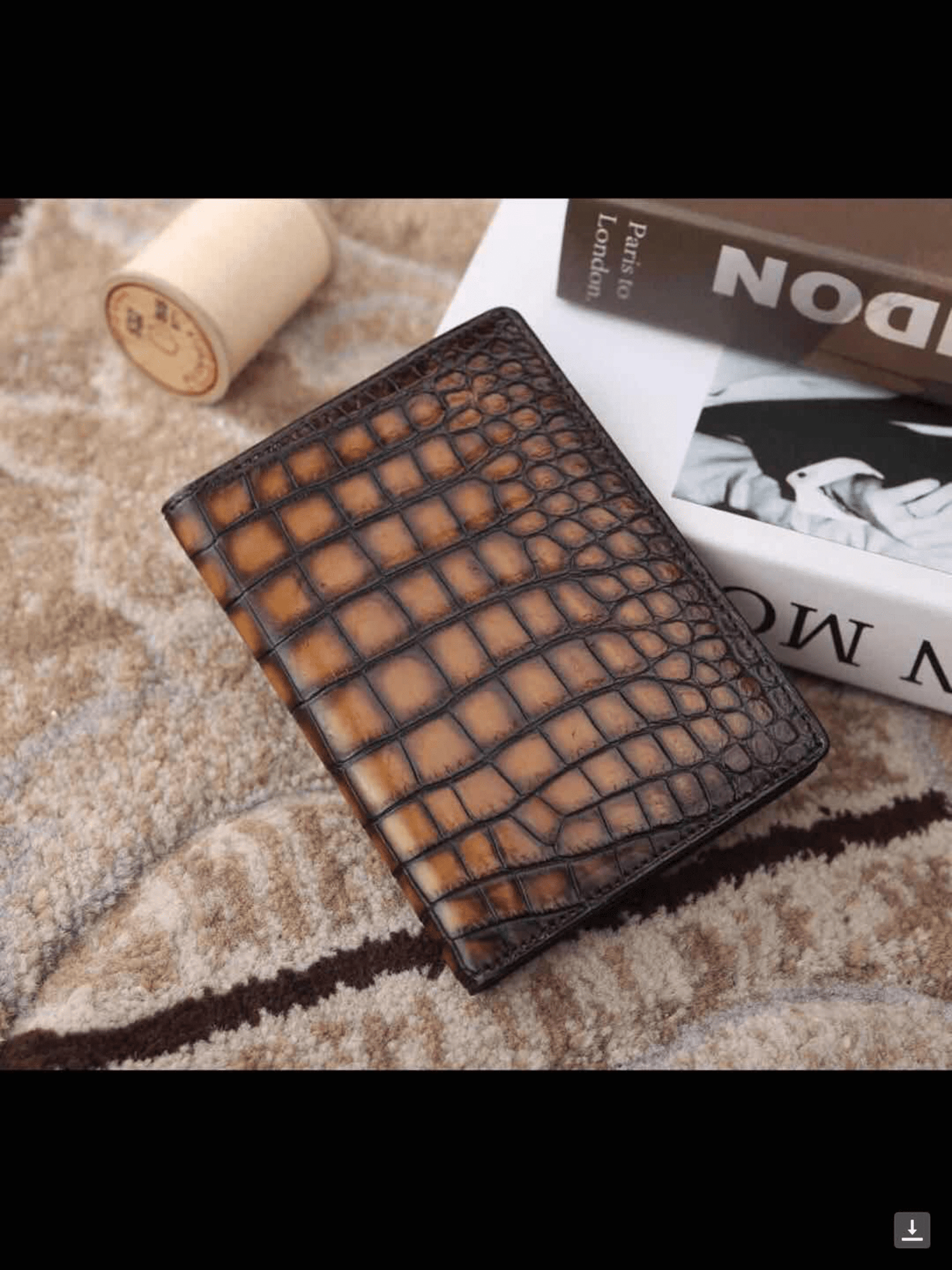 Preorder Mens Genuine Python Leather  Laptop Briefcase With Passport Cover