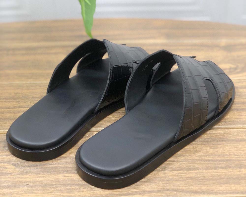 Preorder Vintage Grey Genuine Crocodile Belly Leather Mens Slipper