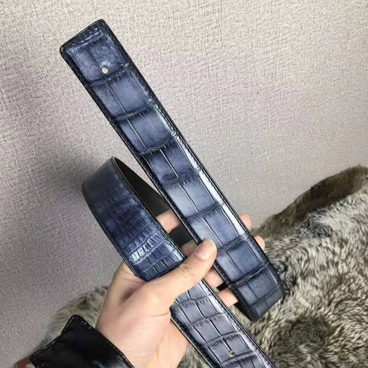 Preorder Vintage Hand Painted Crocodile  Leather Belt
