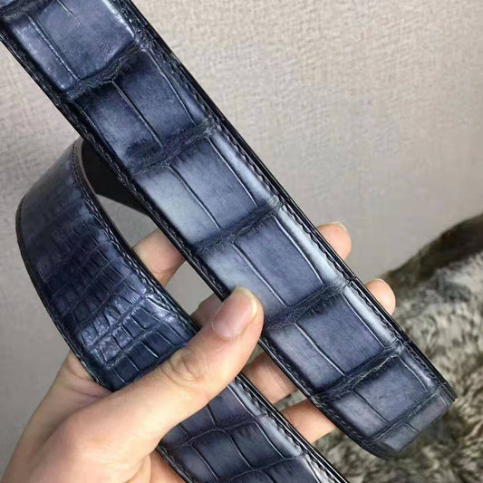 Preorder Vintage Hand Painted Crocodile  Leather Belt