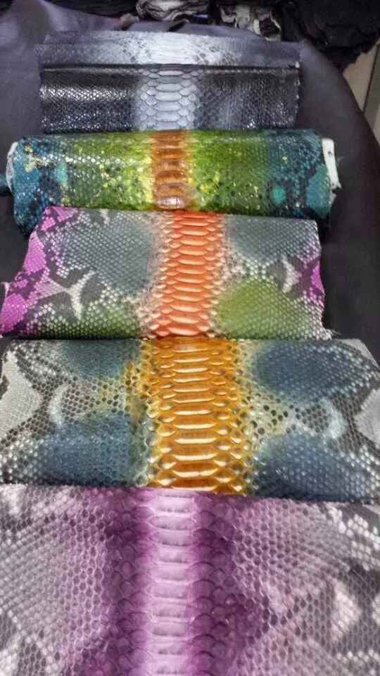 Python Skin Leather Colorway for Exotic Skin Leather Bags, showcasing textured crocodile pattern in natural leather tones.