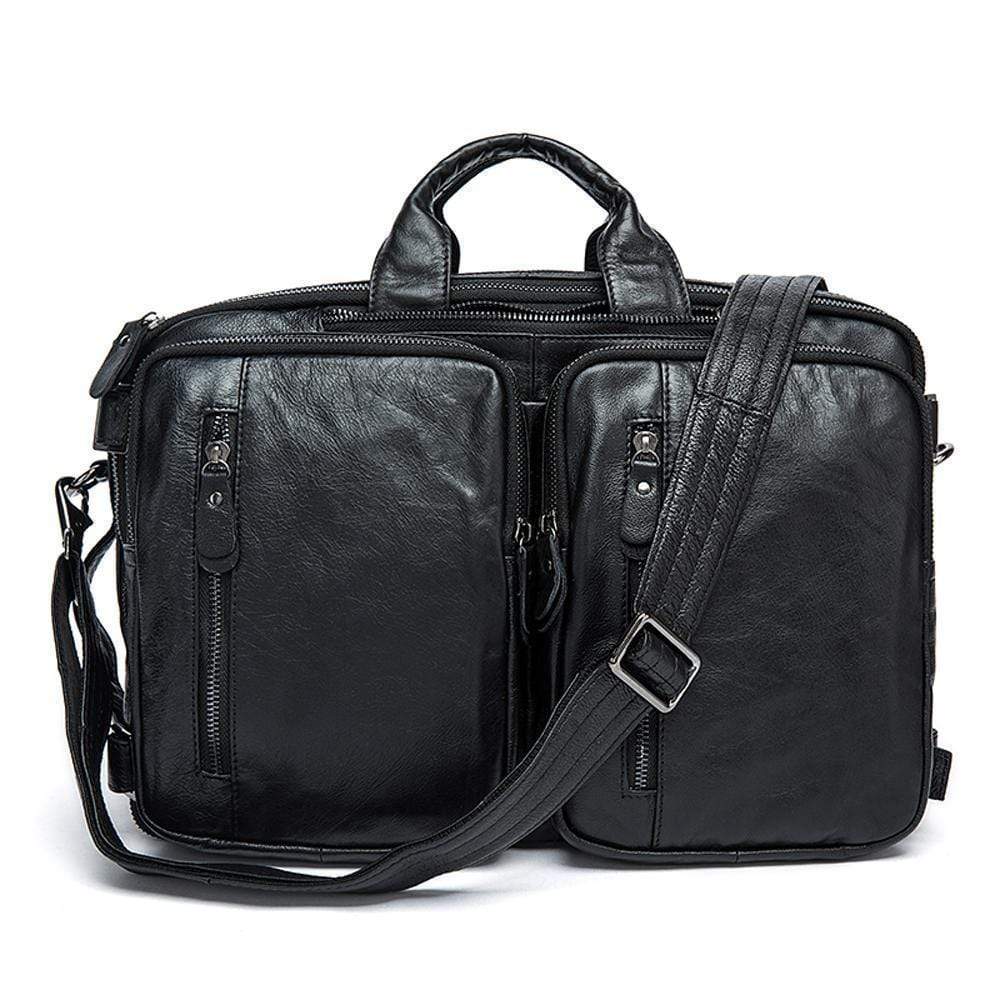 Rossie Viren Men's Dual Large Capacity Vintage Leather Briefcase