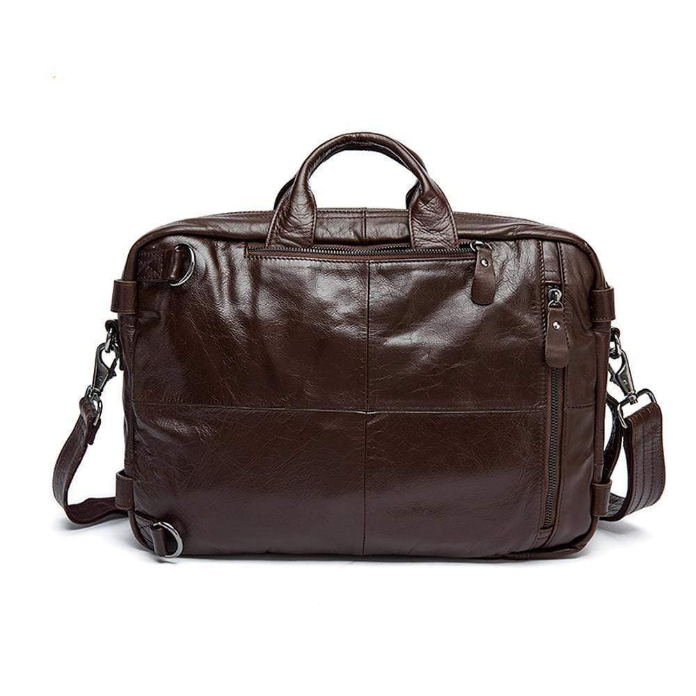 Rossie Viren Men's Dual Large Capacity Vintage Leather Briefcase