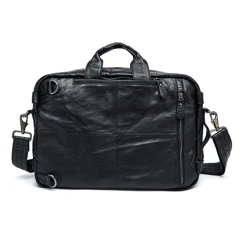 Rossie Viren Men's Dual Large Capacity Vintage Leather Briefcase