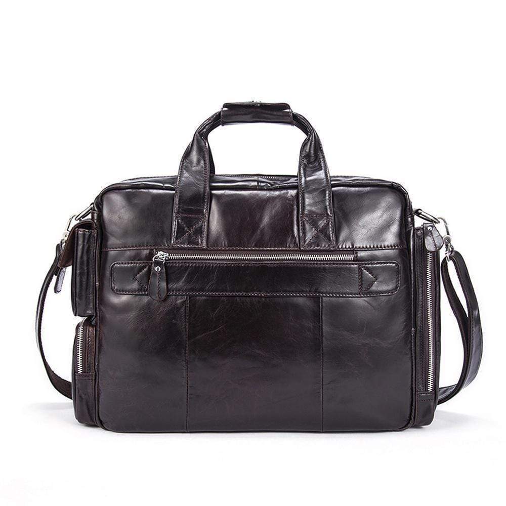 Rossie Viren Men's Large Handmade Vintage Leather Briefcase Messenger Shoulder Bag