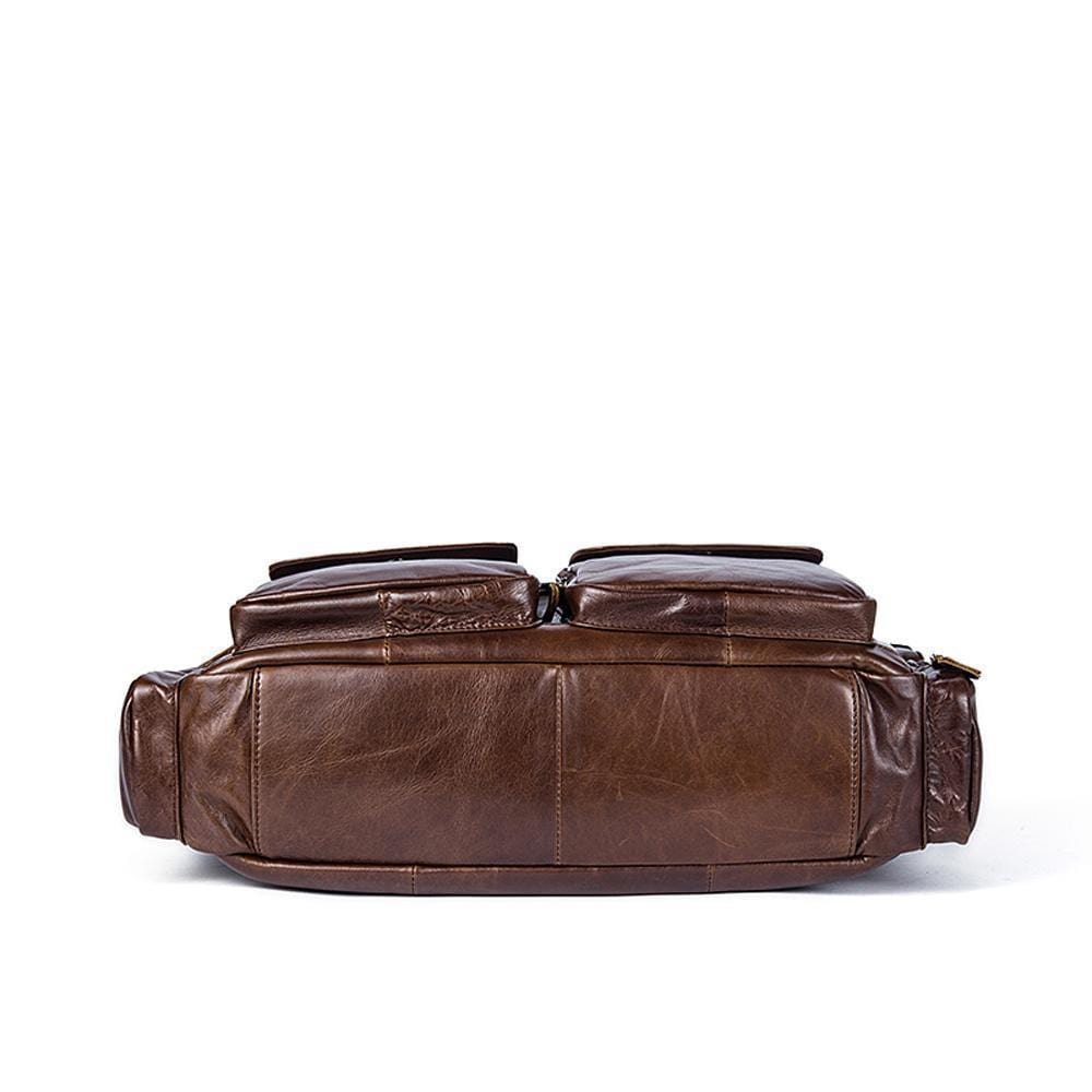 Rossie Viren Men's Large Handmade Vintage Leather Briefcase Messenger Shoulder Bag