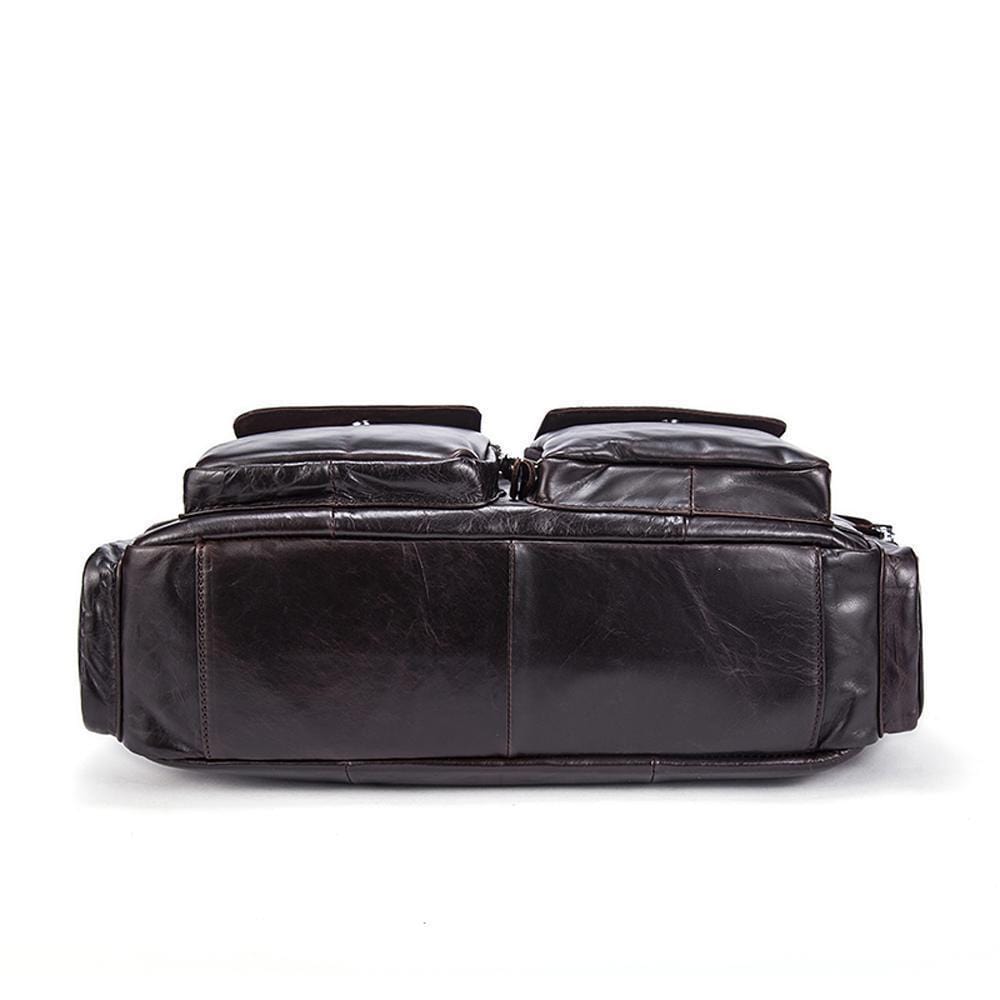 Rossie Viren Men's Large Handmade Vintage Leather Briefcase Messenger Shoulder Bag