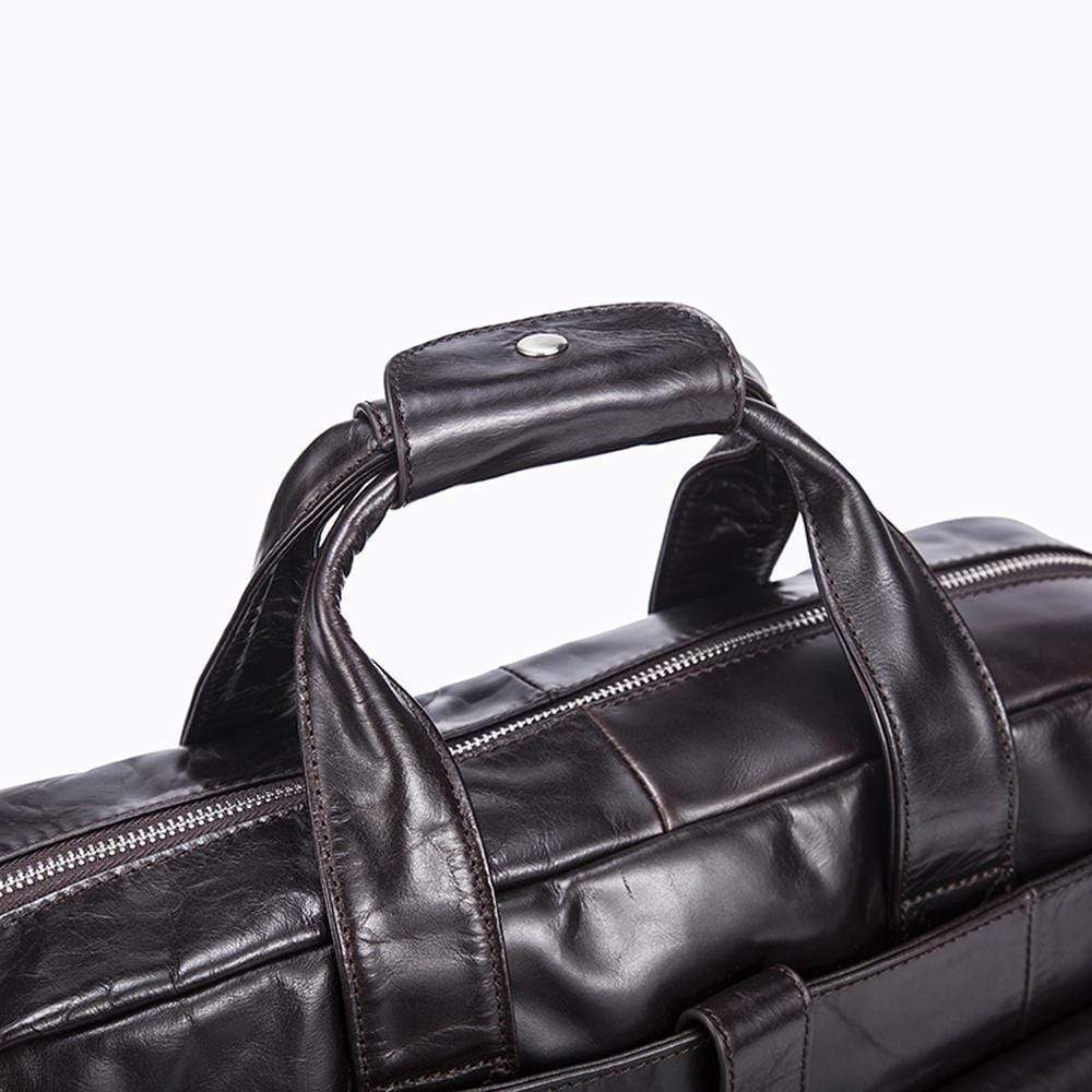 Rossie Viren Men's Large Handmade Vintage Leather Briefcase Messenger Shoulder Bag
