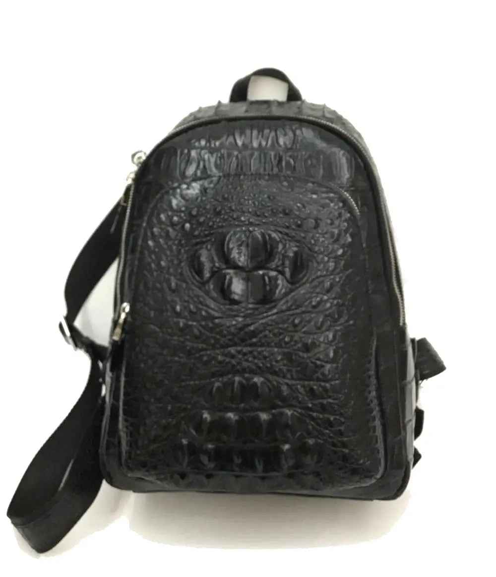 Rossie Viren Unisex Crocodile Skin Leather Backpack
