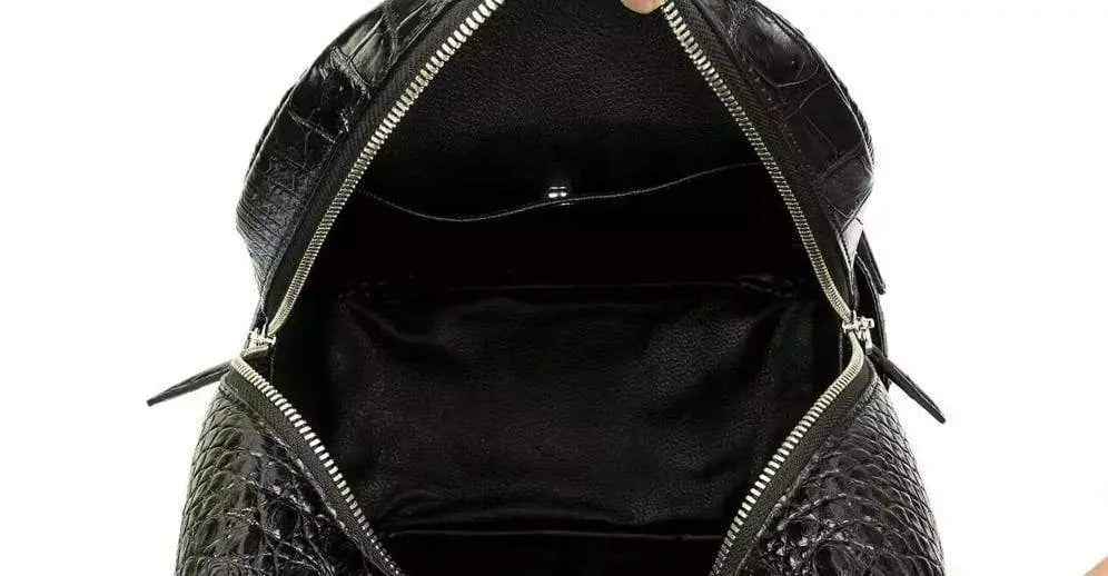 Rossie Viren Unisex Crocodile Skin Leather Backpack