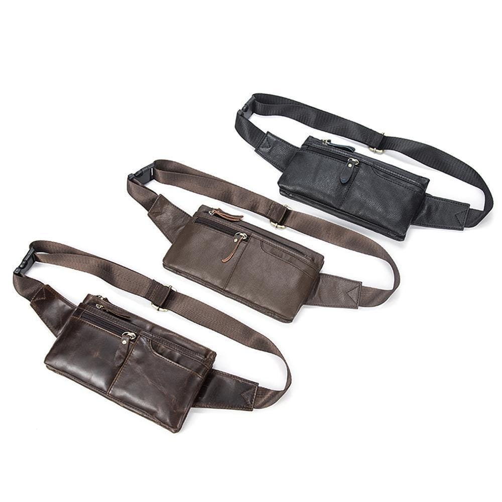 Rossie Viren Vintage Calfskin Leather Waist Bag,Fanny Pack,Belt Bag