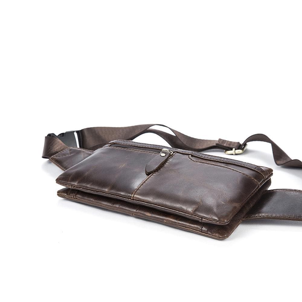 Rossie Viren Vintage Calfskin Leather Waist Bag,Fanny Pack,Belt Bag
