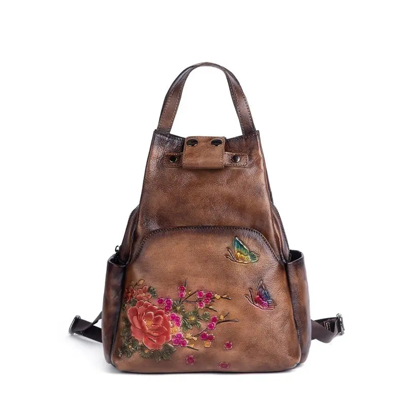 Rossie Viren Women's Vintage Leather Backpack, Leather Rucksack, Womens Backpack, Gift for her