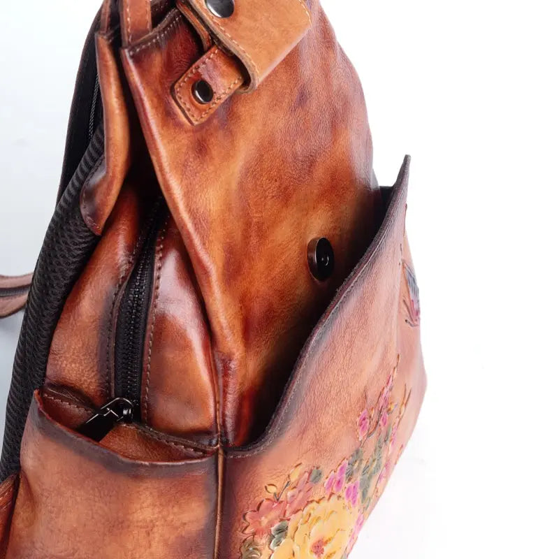 Rossie Viren Women's Vintage Leather Backpack, Leather Rucksack, Womens Backpack, Gift for her