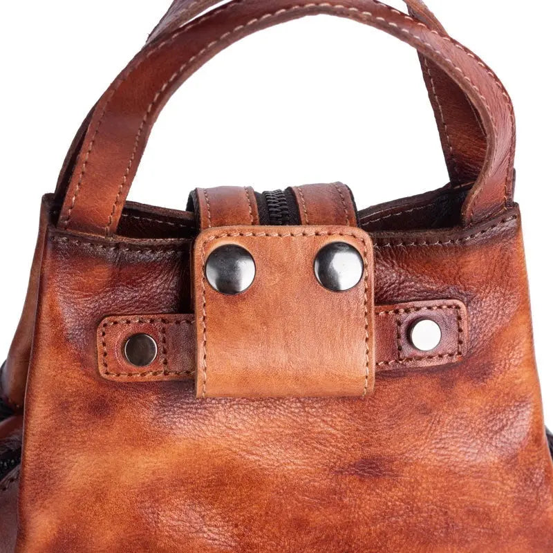 Rossie Viren Women's Vintage Leather Backpack, Leather Rucksack, Womens Backpack, Gift for her