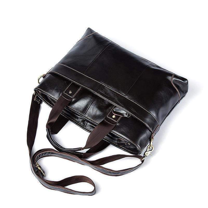 Rossie Viren Vintage Leather Briefcase Laptop Messenger Bag BookBag Daypack
