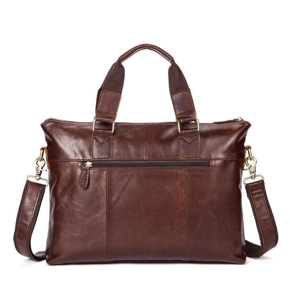 Rossie Viren Vintage Leather Briefcase Work Bag Laptop Satchel Handbag