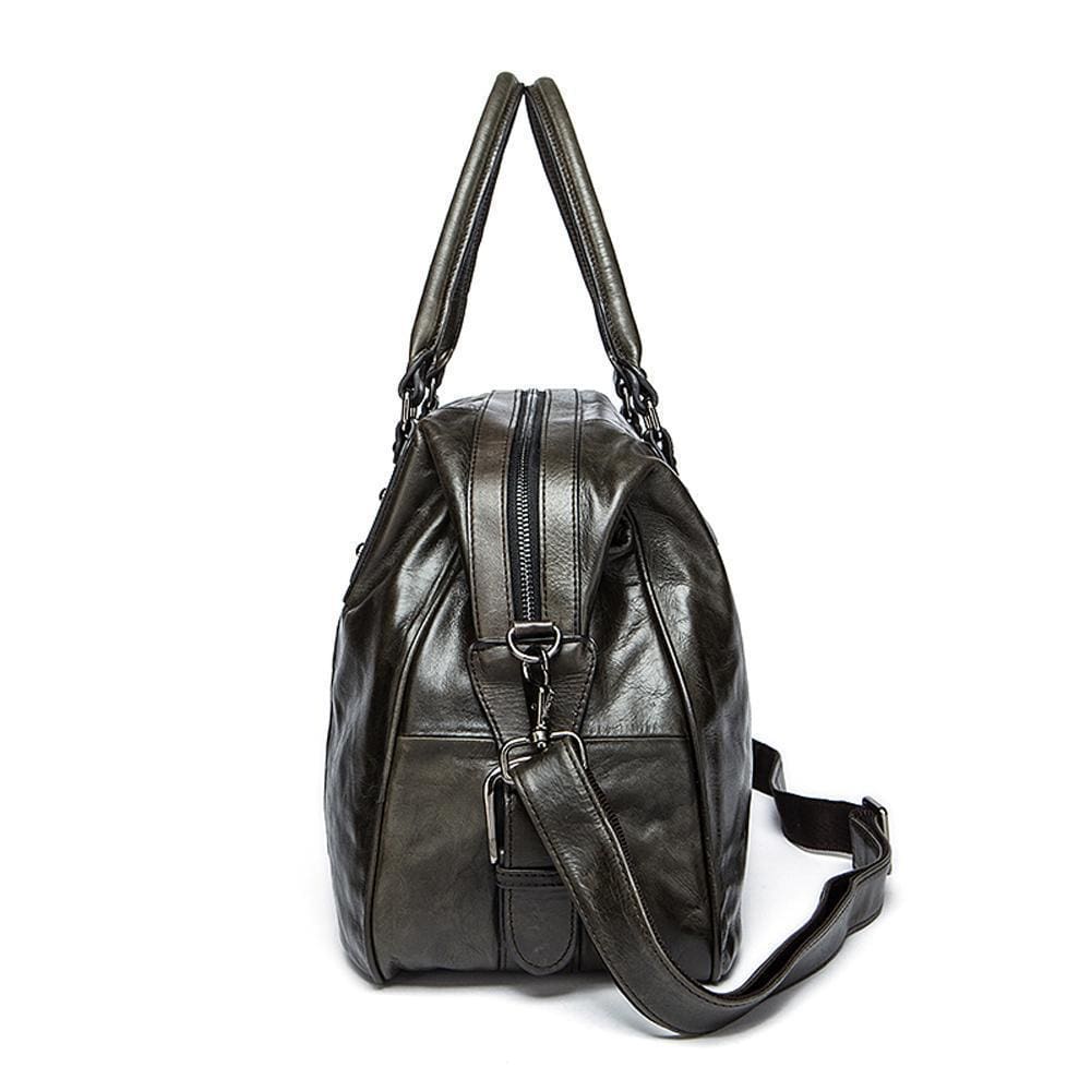 Rossie Viren Vintage Leather Large Travel Carry-All - Unisex Weekender Duffel Shoulder Bag