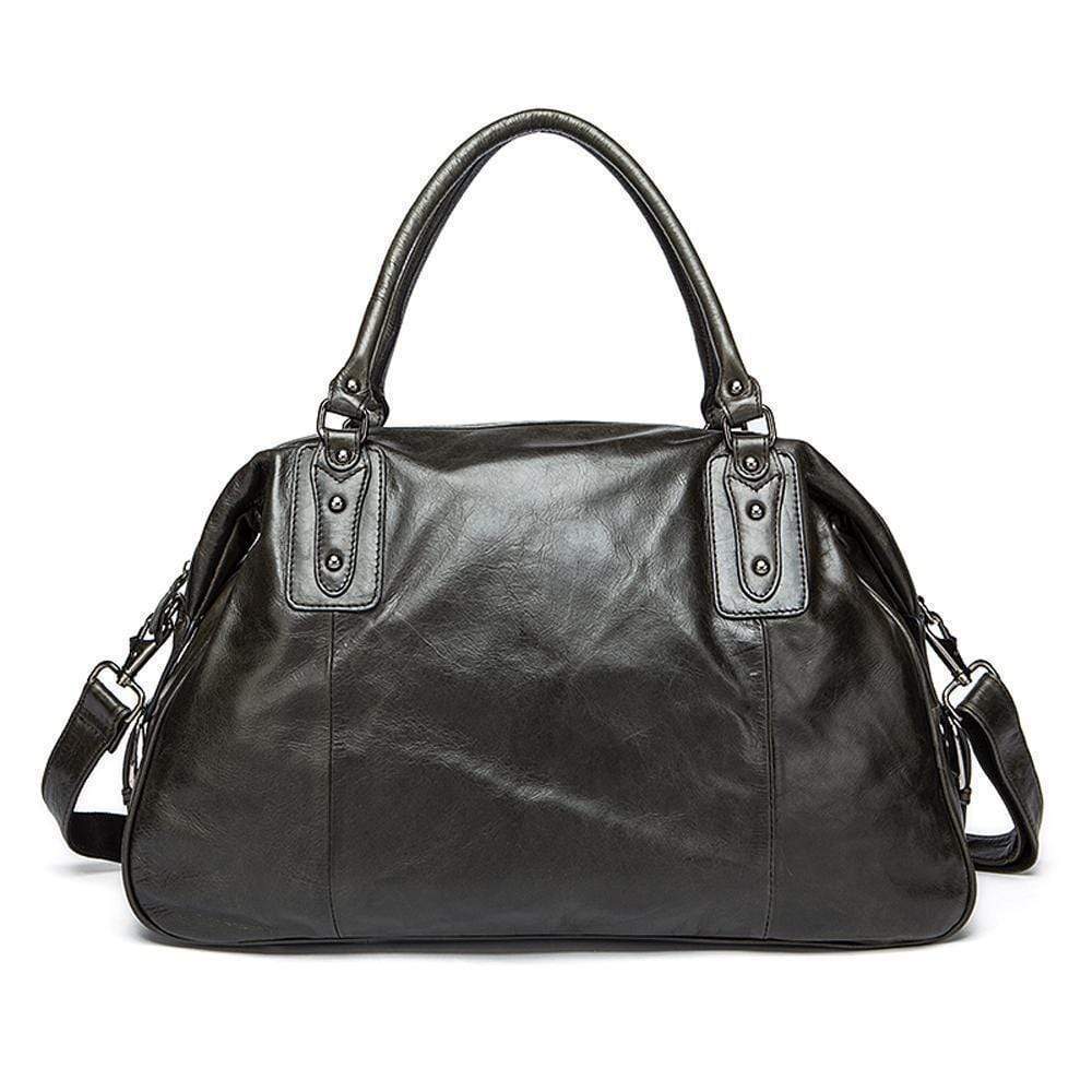 Rossie Viren Vintage Leather Large Travel Carry-All - Unisex Weekender Duffel Shoulder Bag