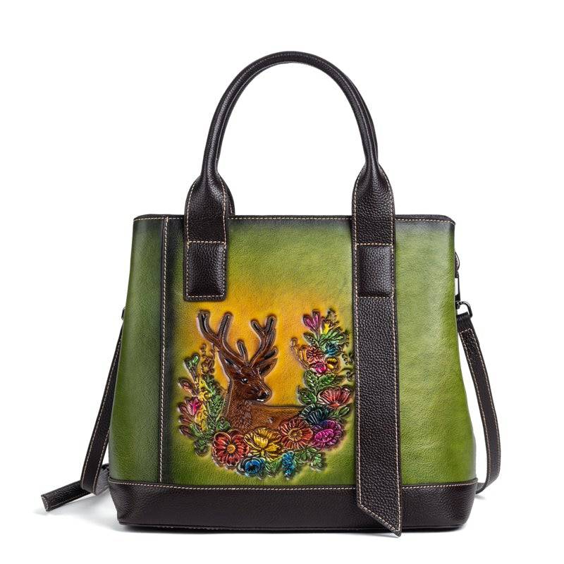 Rossie Viren Women's Women Leather Handbag Purse Top Handle Crossbody Bag Leather Tote Shoulder Bag