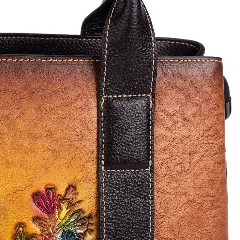 Rossie Viren Women's Women Leather Handbag Purse Top Handle Crossbody Bag Leather Tote Shoulder Bag