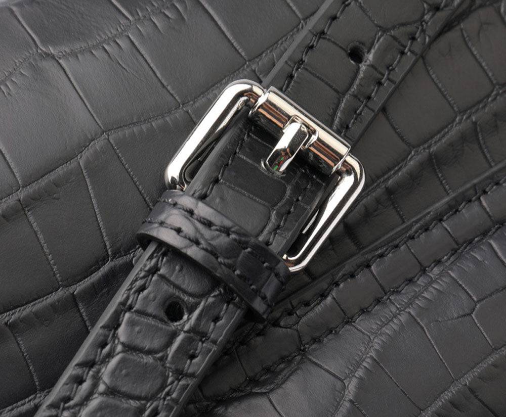 Small Matt Genuine Crocodile Leather Top Handle Bags