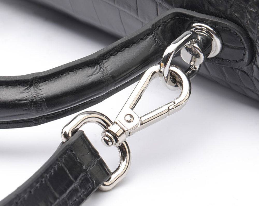 Small Matt Genuine Crocodile Leather Top Handle Bags