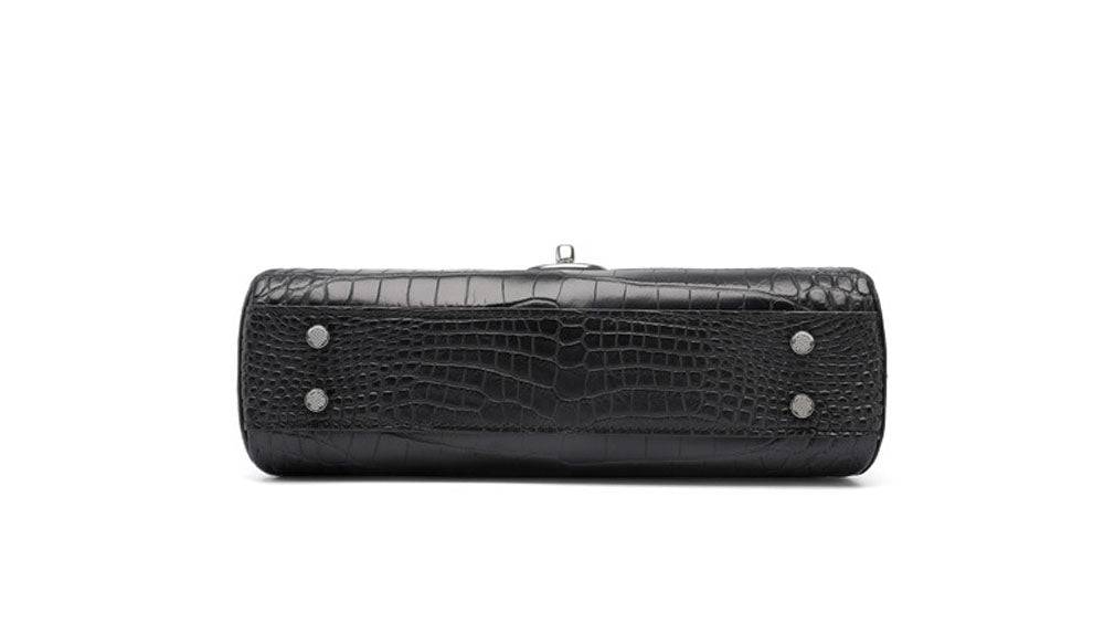 Small Matt Genuine Crocodile Leather Top Handle Bags