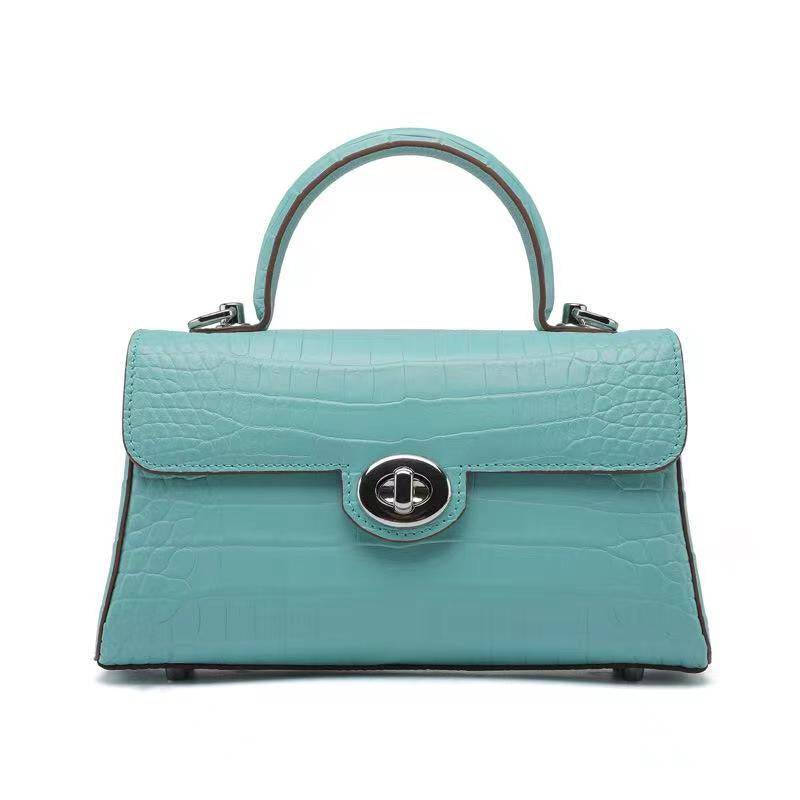 Small Matt Genuine Crocodile Leather Top Handle Bags