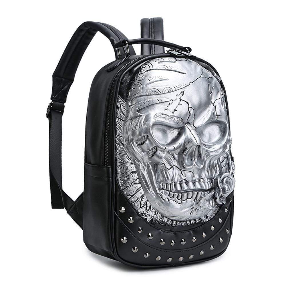 3D Backpack ,Studded Halloween 3D Skull With Rose Rucksacks Travel Bags