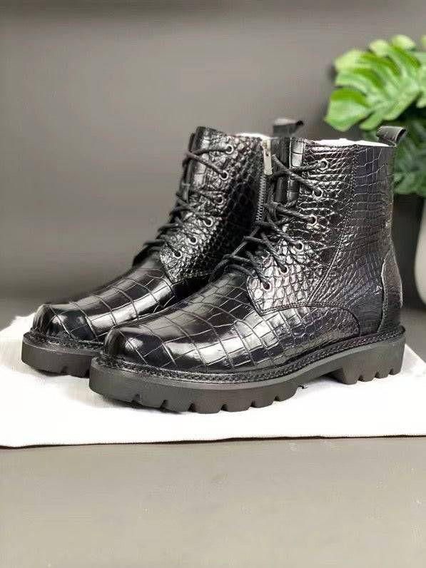 Crocodile Shoes Unisex Crocodile Leather Martin boots Couple Shoes