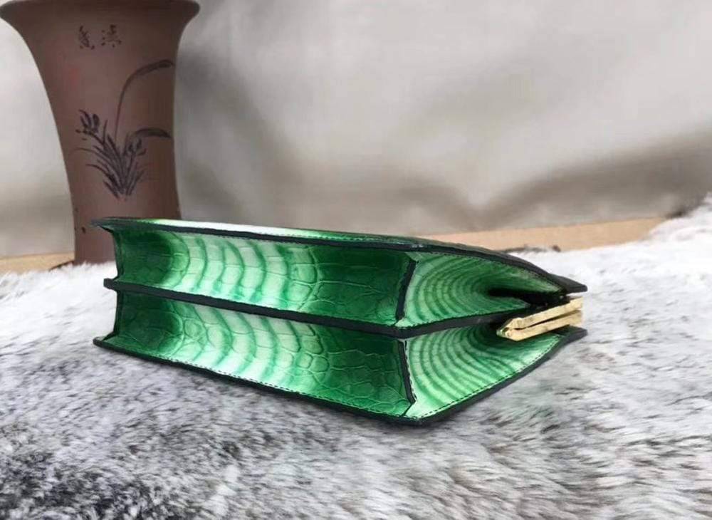 Vintage Crocodile Leather Evening Purse Top Handle Clutch Bag