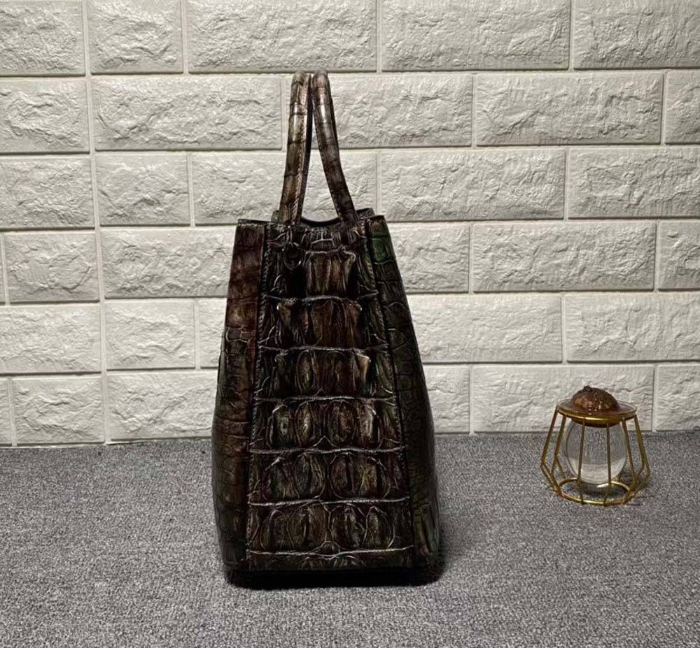 Vintage Crocodile Skin Leather Top Handle Tote Bags