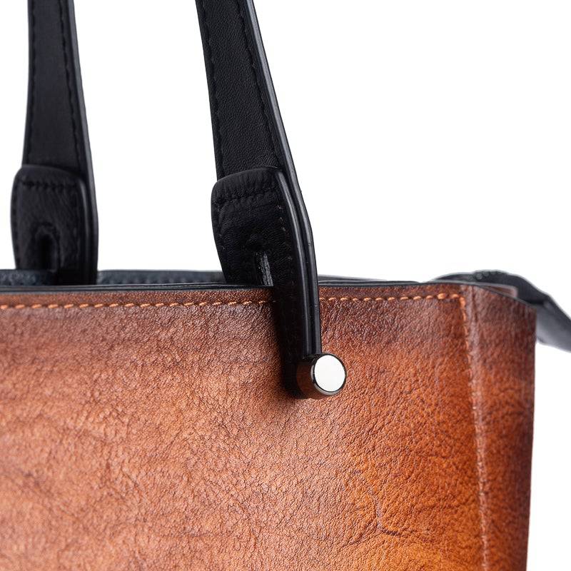 Rossie Viren Women's Vintage Leather Large Tote Shopper Bag