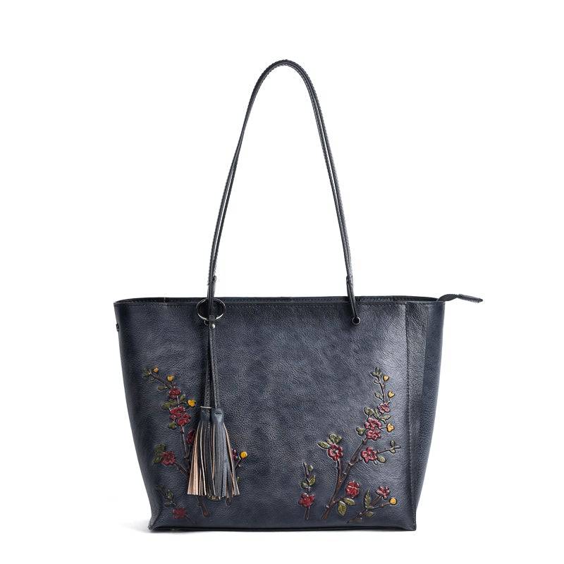 Rossie Viren Women's Vintage Leather Large Tote Shopper Bag