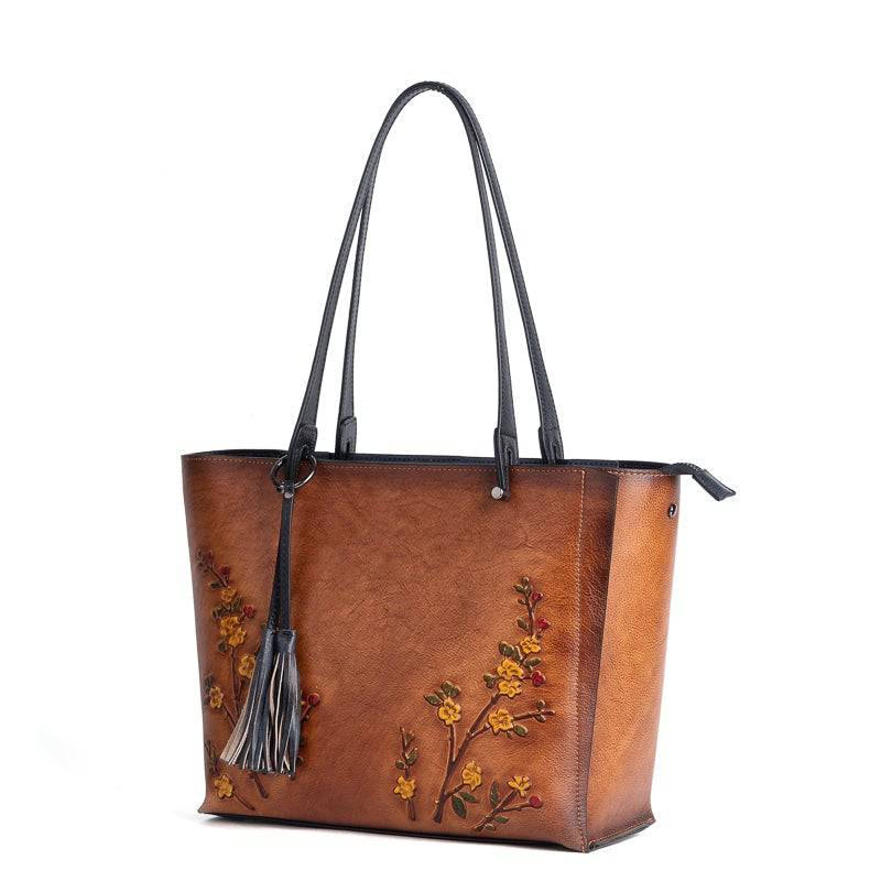 Rossie Viren Women's Vintage Leather Large Tote Shopper Bag