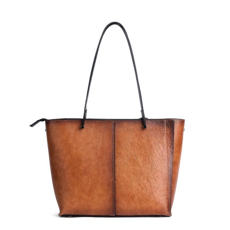 Rossie Viren Women's Vintage Leather Large Tote Shopper Bag