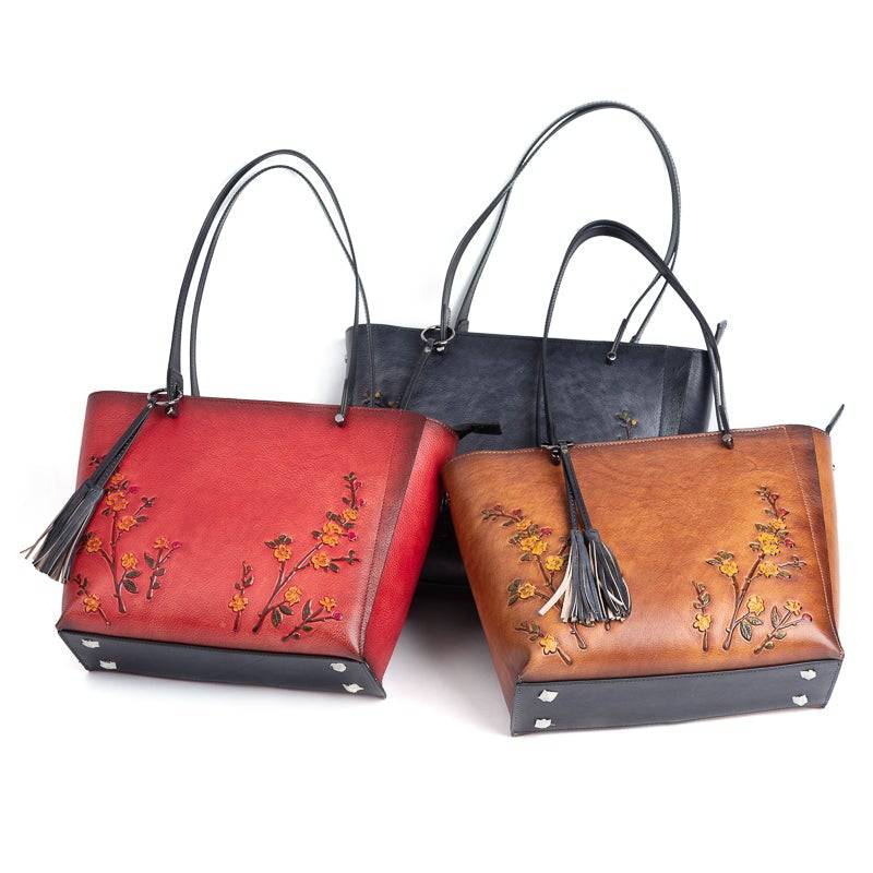 Rossie Viren Women's Vintage Leather Large Tote Shopper Bag