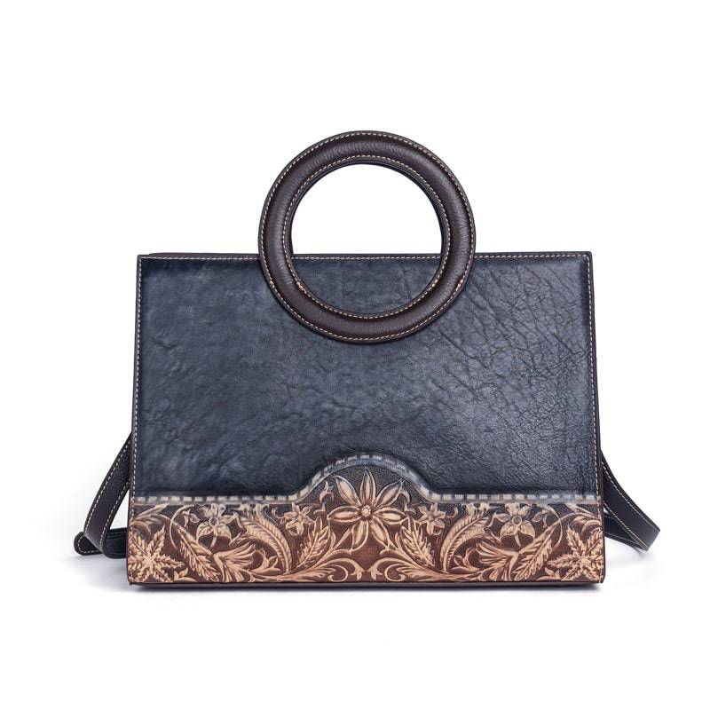 Rossie Viren Women's Women Crossbody Small Tote Bag with Leather Circular Handle | Handle Bag | Crossbody Bag