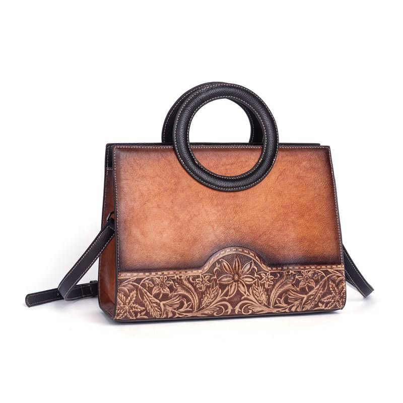 Rossie Viren Women's Women Crossbody Small Tote Bag with Leather Circular Handle | Handle Bag | Crossbody Bag
