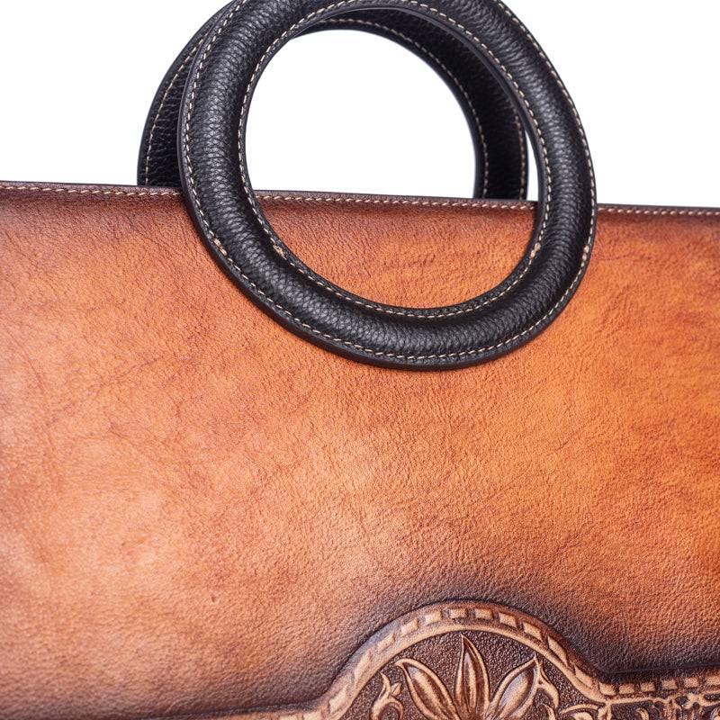 Rossie Viren Women's Women Crossbody Small Tote Bag with Leather Circular Handle | Handle Bag | Crossbody Bag