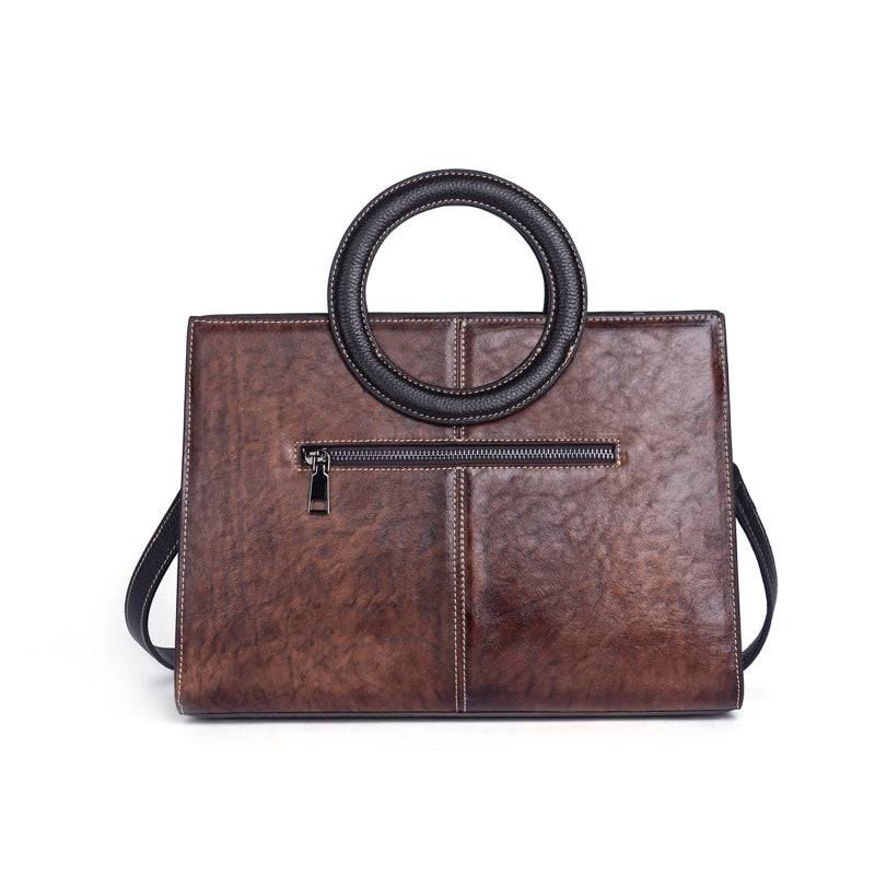 Rossie Viren Women's Women Crossbody Small Tote Bag with Leather Circular Handle | Handle Bag | Crossbody Bag
